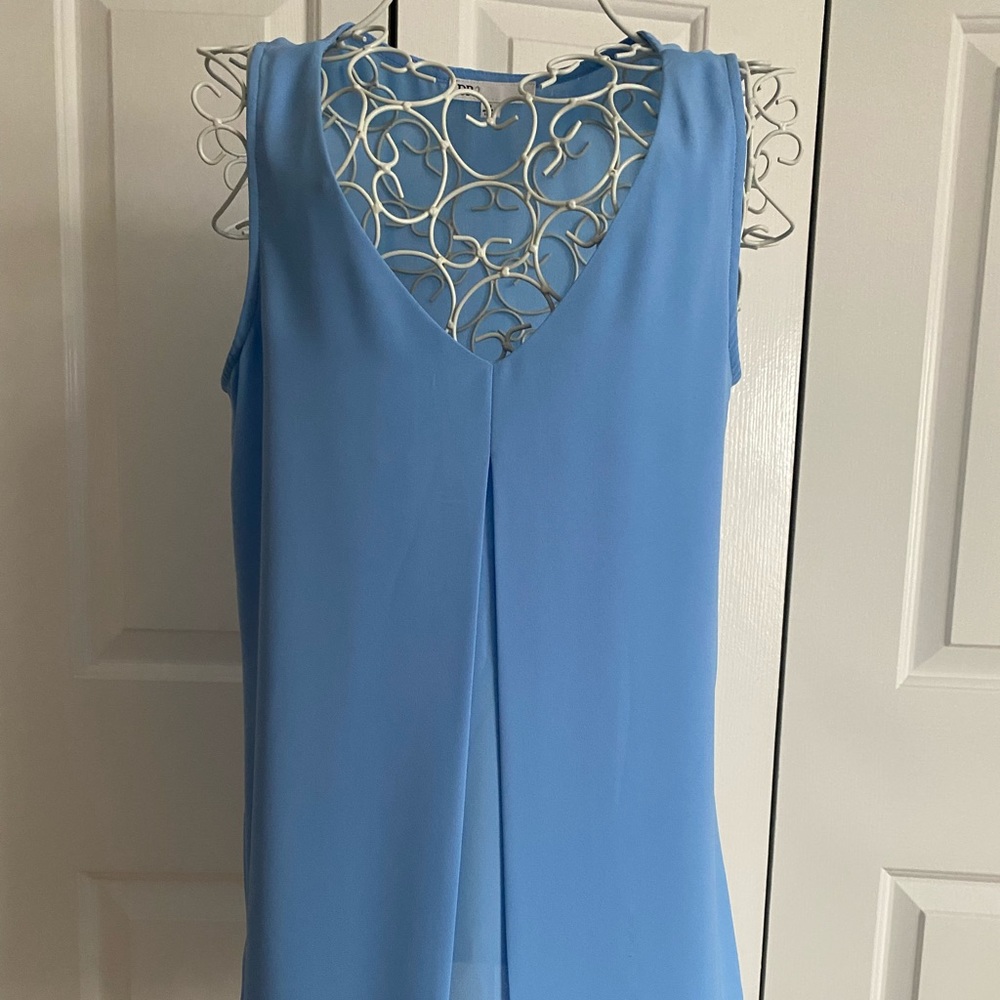 Sky blue polyester swing tunic
